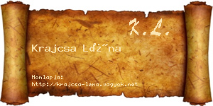 Krajcsa Léna névjegykártya