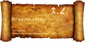 Krajcsa Léna névjegykártya